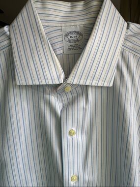 Brooks Brothers Men's Light Blue Striped Dress Shirt 16 - 34